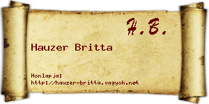 Hauzer Britta névjegykártya